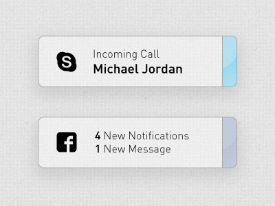 Notifications desktop facebook minimal skype ui web design