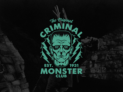 The Original Monster Club Logo apparel badge brand branding graphic design illustration logo monster movies