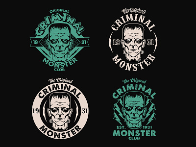 The Original Monster Club Variation apparel badge brand branding graphic design illustration logo monster movies