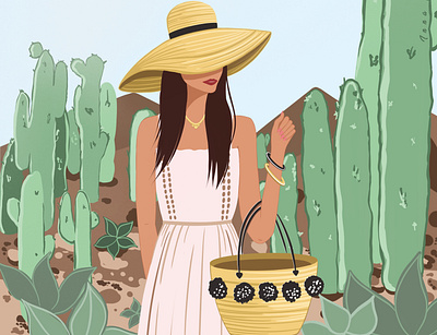 A travelling girl art artwork design fashion illustration illustration illustrator summer travel
