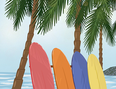 Surf with me art artwork design digitalart illustration illustrator summer surf surfing travel