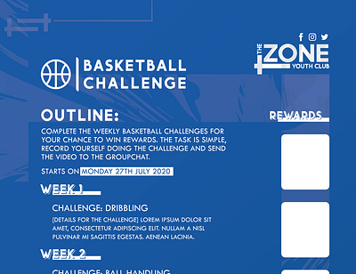 The Zone Youth Club (Islington) - Basketball Challenge Poster islington logo poster the zone youth club