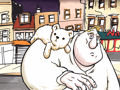 Heavy Teds bear cartoon character illustration