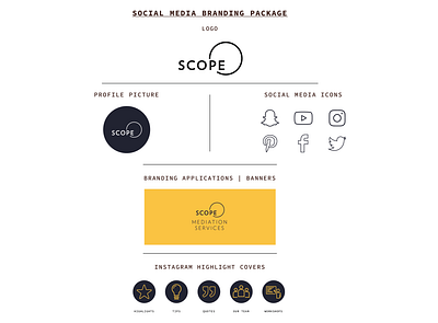 Social Media Branding Package: Scope Mediation Services banners brand brand design brand identity branding design facebook icon icons identity instagram instagram highlights profile picture social media