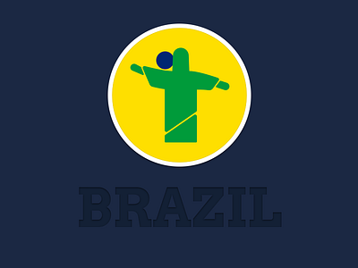Christ the Redeemer playing football brazil design flag football illustration joga bonito rio