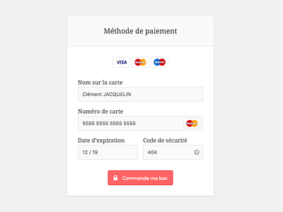 Payment Form for E-commerce accessibility bank clicandfit e commerce form input label payment startup ux