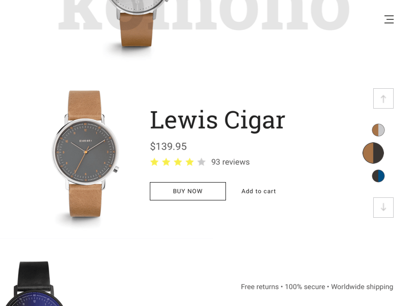 Customize Product Watch animation buy color dailyui ecommerce eshop product shop ui ux watch website