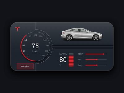 Car Interface Tesla application car dailyui dashboard interface startup tesla ui ux