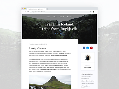 Blog Post Iceland blog iceland post reykjavik social share travel typographie ui ux website