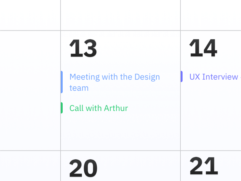 Calendar Animation animation calendar call date design meeting time typography ui ux web