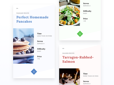 Recipe Application app application food pancakes recipe salad salmon startup ui ux