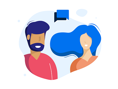 Illustration Users - 365Talents blue branding conversation design hair illustration people smile startup ui web website