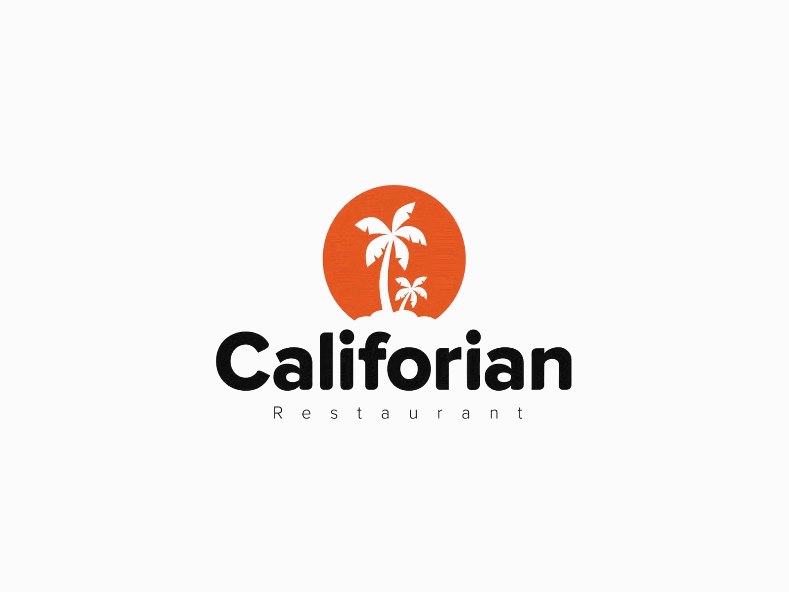 Califorian Restaurant Logo Animation 2d animation after effects animated logo animation design flat graphic design illustration logo logo animation mograph motion motion graphics vector