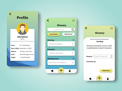 Glossary App app design ui ux