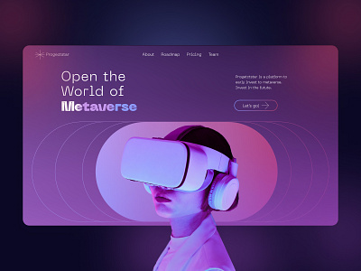 World of Metaverse gradient graphic design invest key visual main meta metaverse token typography ui vr web