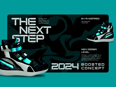 Sneaker store concept of the future ai artificial intelligence graphic design key visual main midjourney photoshop sneakers typography ui web