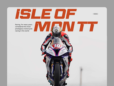 Ilse of Man TT website concept bold design graphic design key visual landing main moto page promo race typography ui web