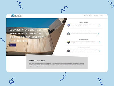 Novus Precast Website branding clean minimalist modern website design