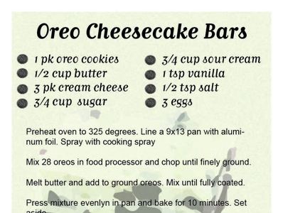 Oreo Cheesecake Recipe by Gabriella Garcia on Dribbble