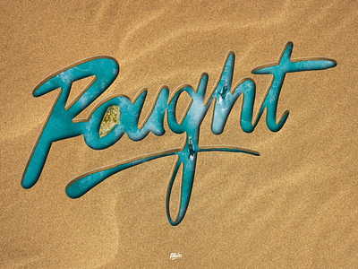 Rought 3d design hand writing illustration letters lettring procreate sand typographie typography water
