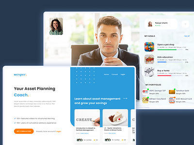 Digital Wealth Management Concept finance fintech video call web design