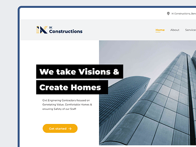 IK Constructions Web Design branding logo real estate ui web design