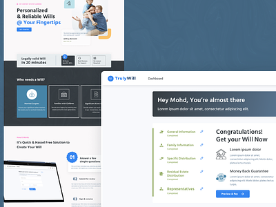 Make your Will online - Truly Will !! branding design landing page saas web design