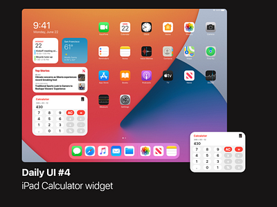 Daily UI #4 | iPad Calculator Widget adobexd apple daily ui dailyui design homescreen ios14 ipad ui widget