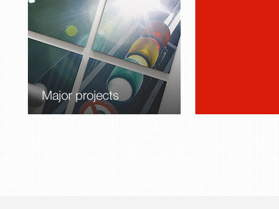 Major Projects grey helvetica neue red white
