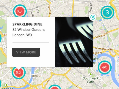 Sparkling Dine blue red white grey google maps picons open sans