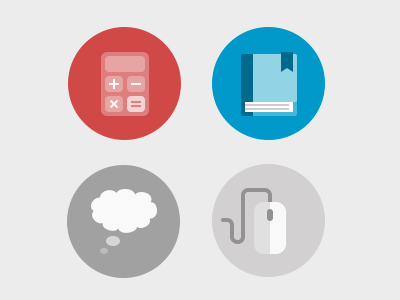 Icons red blue grey icons