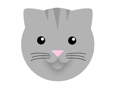 Miaow cat grey illustrator kitty pink whiskars white