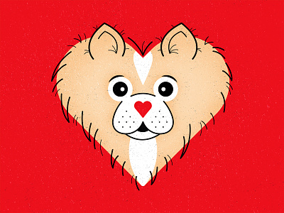 Pomeranian Heart design graphic illustration texture vector