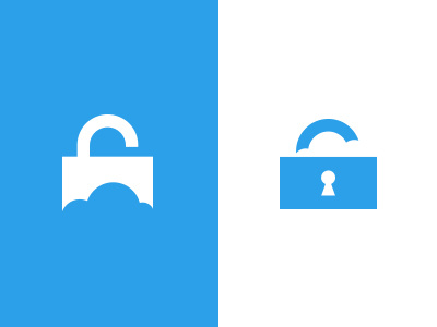 Cloud Lock blue branding cloud design internet lock logo protection security