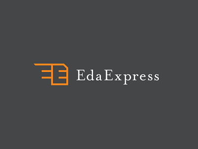 EdaExpress e email grey logo mrs. eaves negative space orange