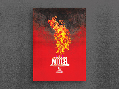 Mitch birthday cake candles card design fire graphic illustration smoke type typography