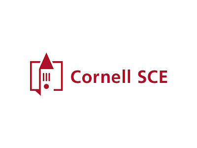Cornell Sce branding design icon logo tower type typography vector