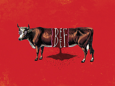 Beef design graphic hand drawn type illustration typography