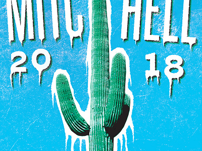 Cactus design graphic illustration poster texture type typography