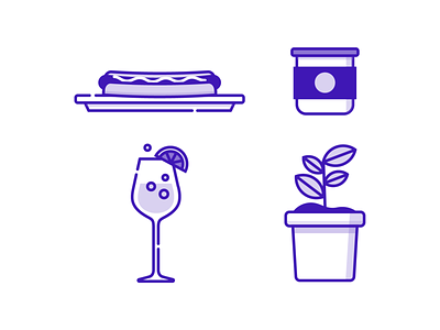 Summer Icons branding hot dog illustration illustrator jar plant sangria simple summer ui vector