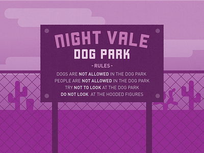 Night Vale Dog Park creepy fan art illustration magenta night vale nightvale podcast spooky wtnv