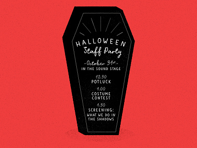 Halloween Staff Party coffin halloween illustration invitation party spooky staff vampire
