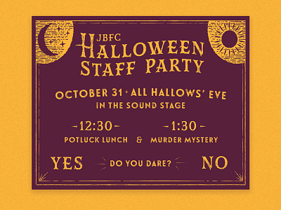 Halloween Staff Party design halloween illustration illustrator inktober invite october spooky staff party typography