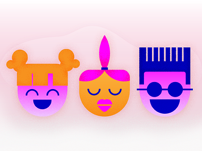 Funky Faces bright design faces illustration illustrations illustrator magenta noise people texture