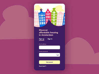 Adobe XD Playoff: Housing app signup form animation branding design dribbble flat graphic design interface ux