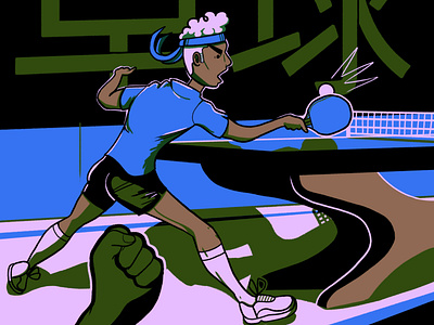 Ping pong champ character graphic illustration photoshop wacom wacom intuos