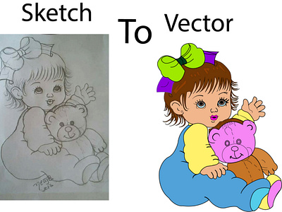 Vector Art II Sketch to vector II Cartoon II Character