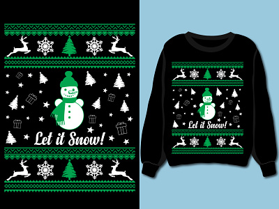Let it snow Christmas sweater, sweatshirt, t-shirt design.