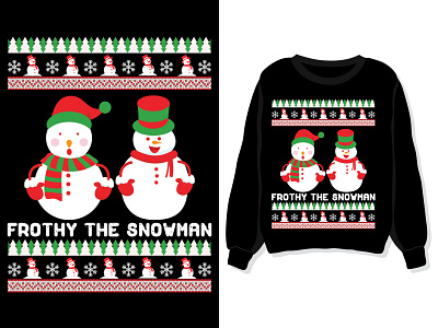 Frothy the snowman Christmas sweater, sweatshirt, t-shirt design branding christmas christmas time christmas tree custom custom design design frothy graphic graphic design graphic designer illustrator logo new year snowman sweater t shirt t shirt designs template vector