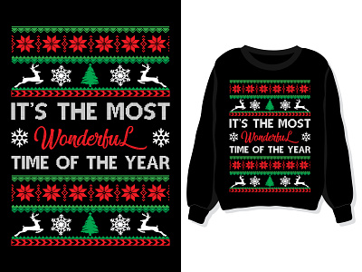 It's the most wonderful time of the year. Christmas sweater apparel branding christmas custom design graphic graphic design graphic designer illustrator new year new year t-shirt sweater sweatshirt t-shirt t-shirt design t-shirt design template vector winter wonderful year